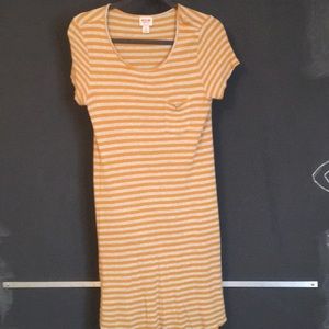 Yellow striped dress/beach cover up